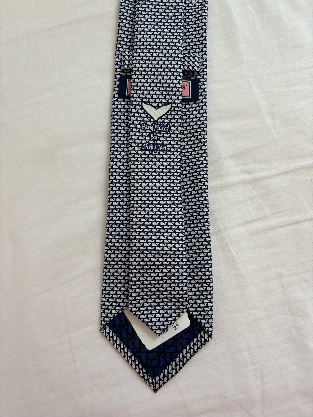 Vineyard Vines Navy and White Micro Whale Print Tie